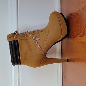 Timberland inspired high heeled booties